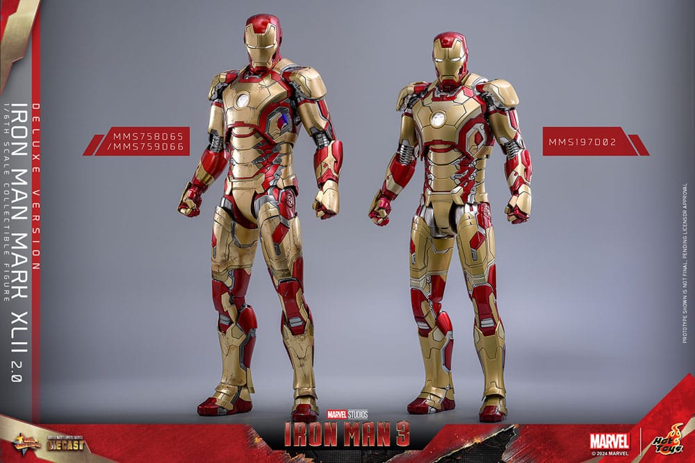 Iron Man 3 Figura Movie Masterpiece Diecast 1/6 Iron Man Mark XLII