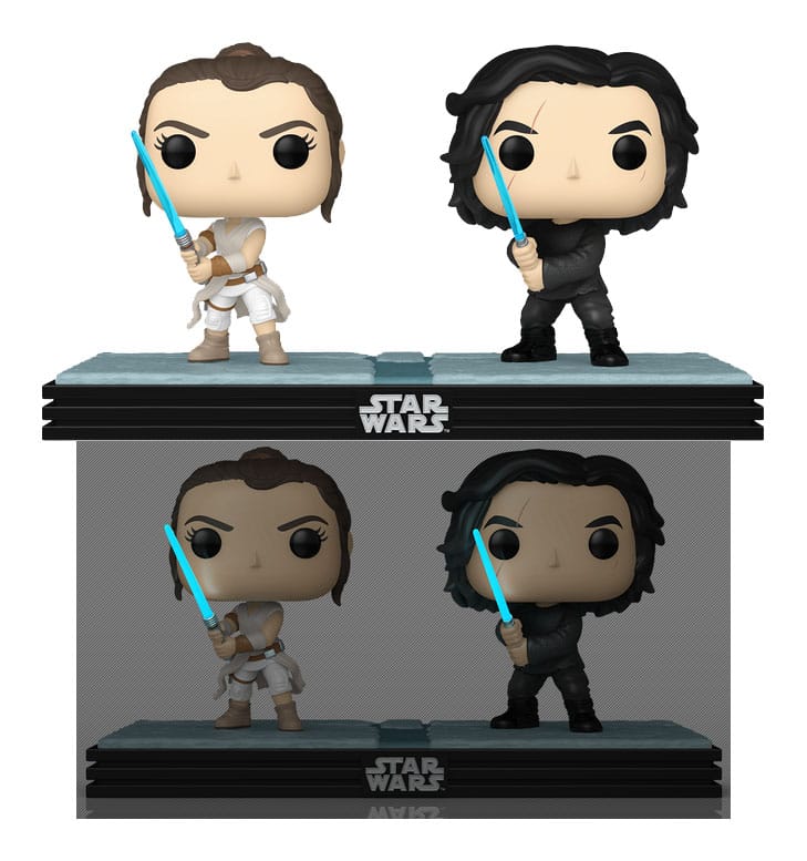 Star Wars Pack de 2 POP! Movie Moments Vinyl Cabezón Kylo & Rey 9