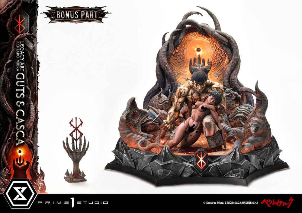 Berserk Estatua Legacy Art Kentaro Miura 1/4 Guts & Casca Bonus