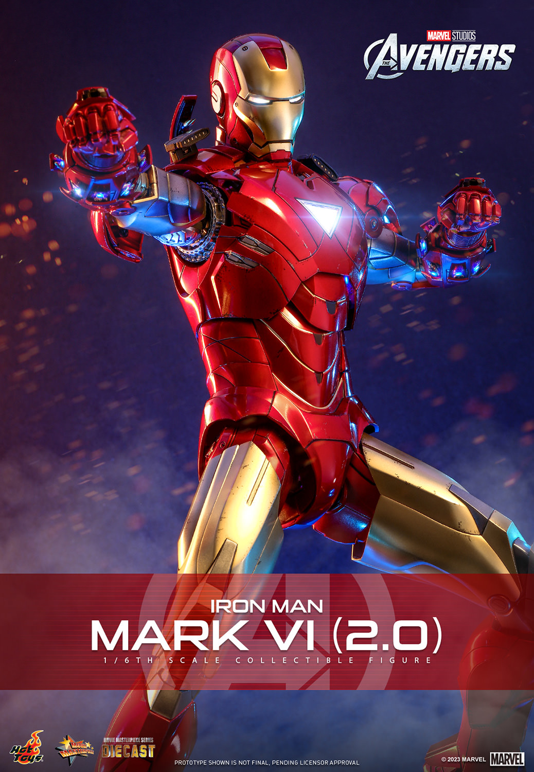 IRON MAN MARK VI (2.0) 32cm 1/6 LOS VENGADORES HOT TOYS